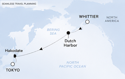 Whittier / Tokyo route map